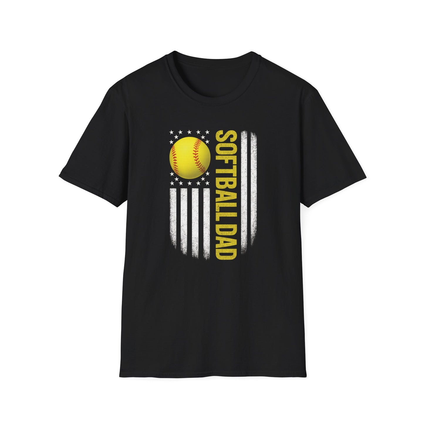 Softball Dad American Flag Tee