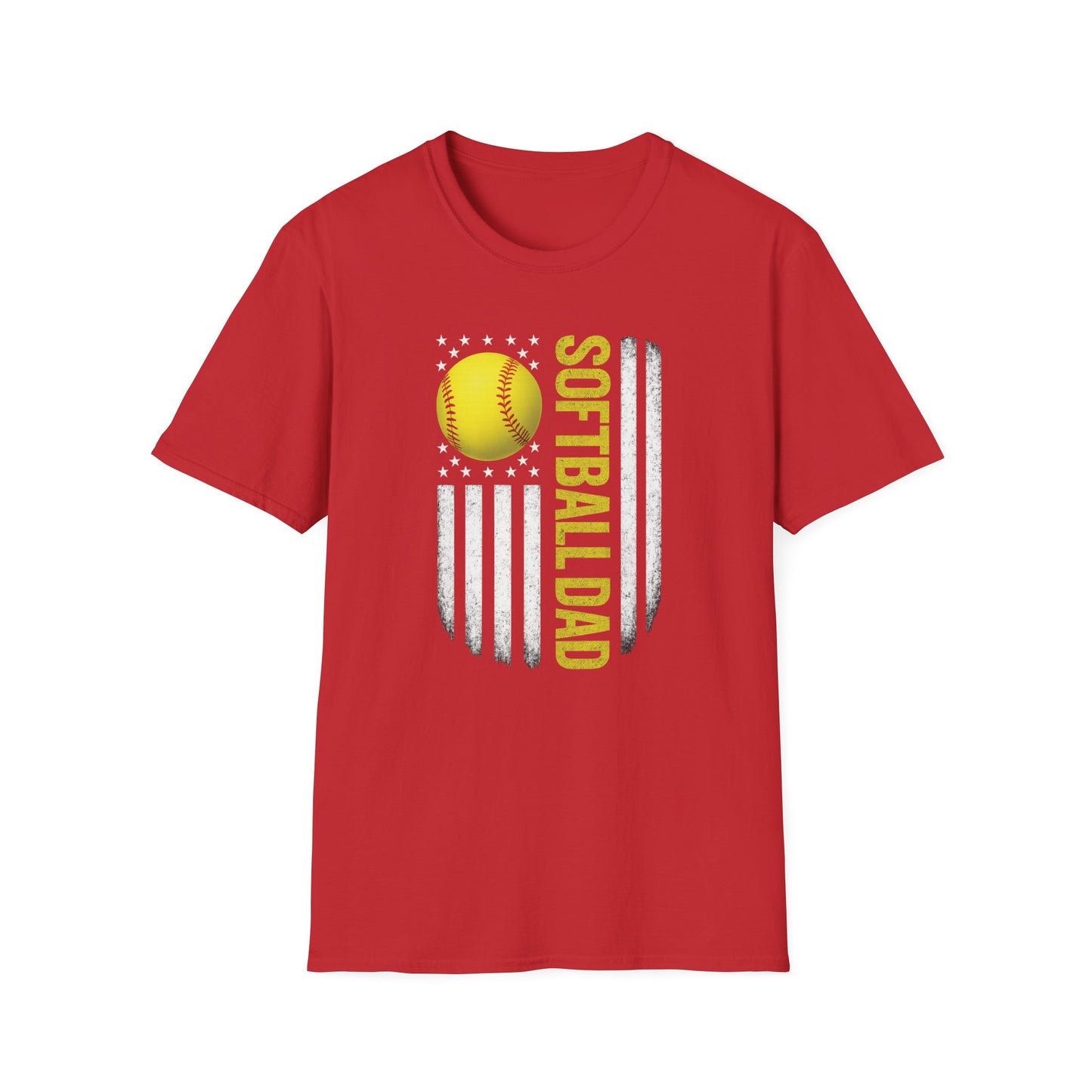 Softball Dad American Flag Tee