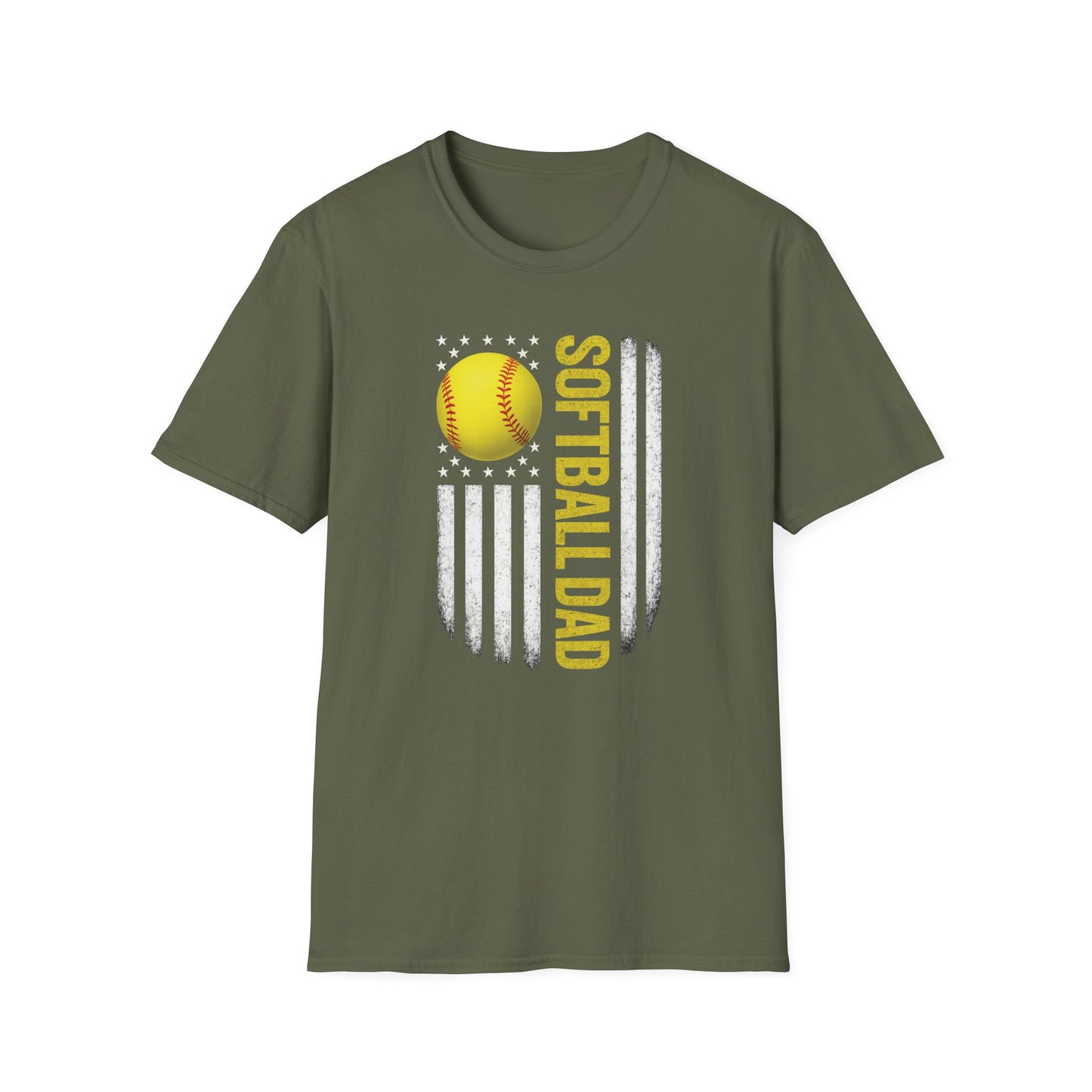Softball Dad American Flag Tee