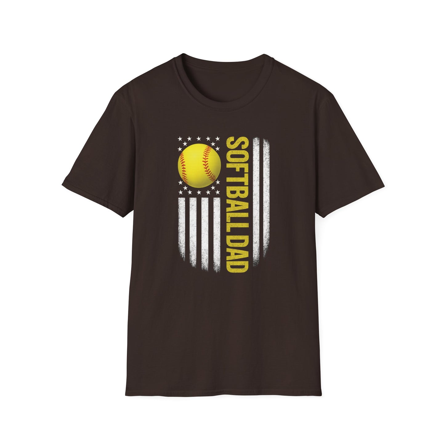 Softball Dad American Flag Tee