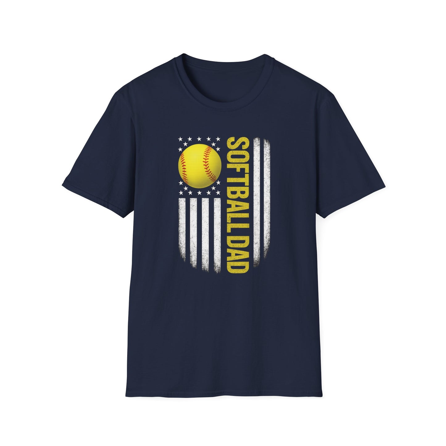 Softball Dad American Flag Tee