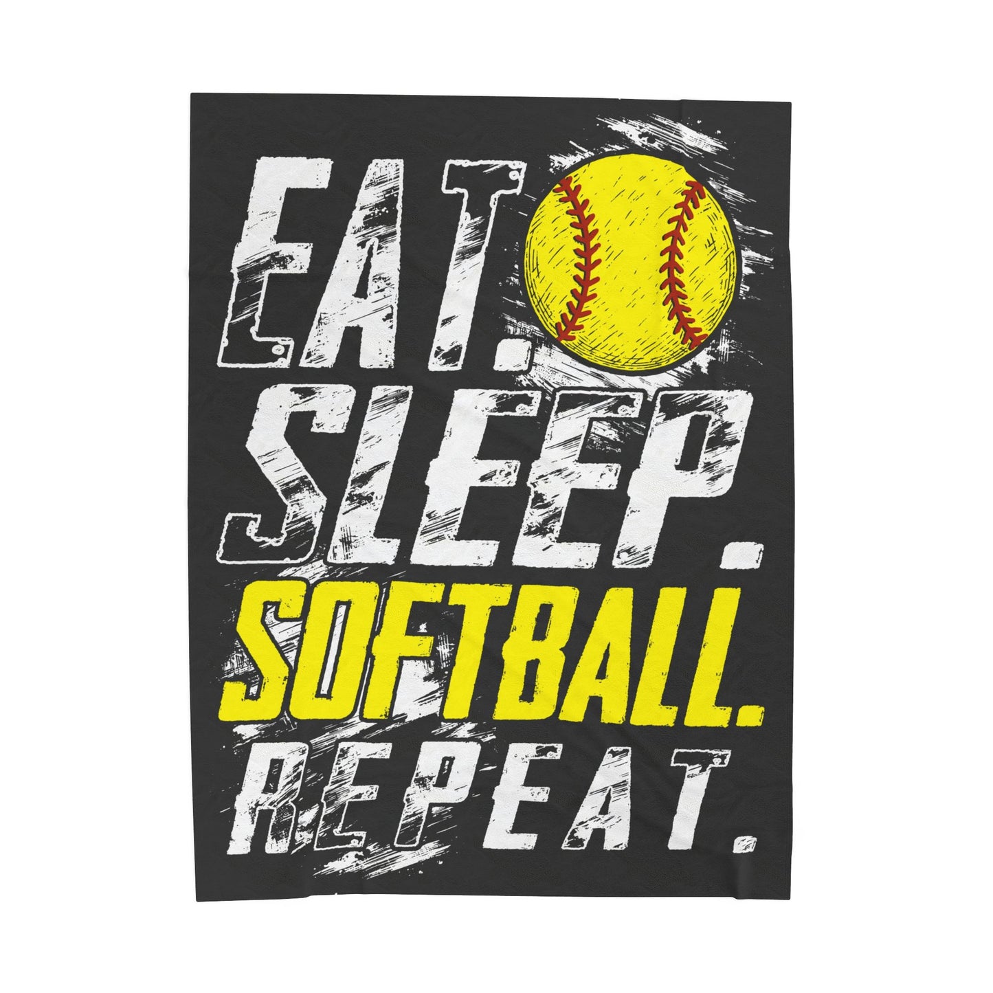 Eat Sleep Softball Repeat Velveteen Plush Blanket
