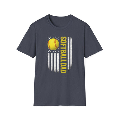 Softball Dad American Flag Tee