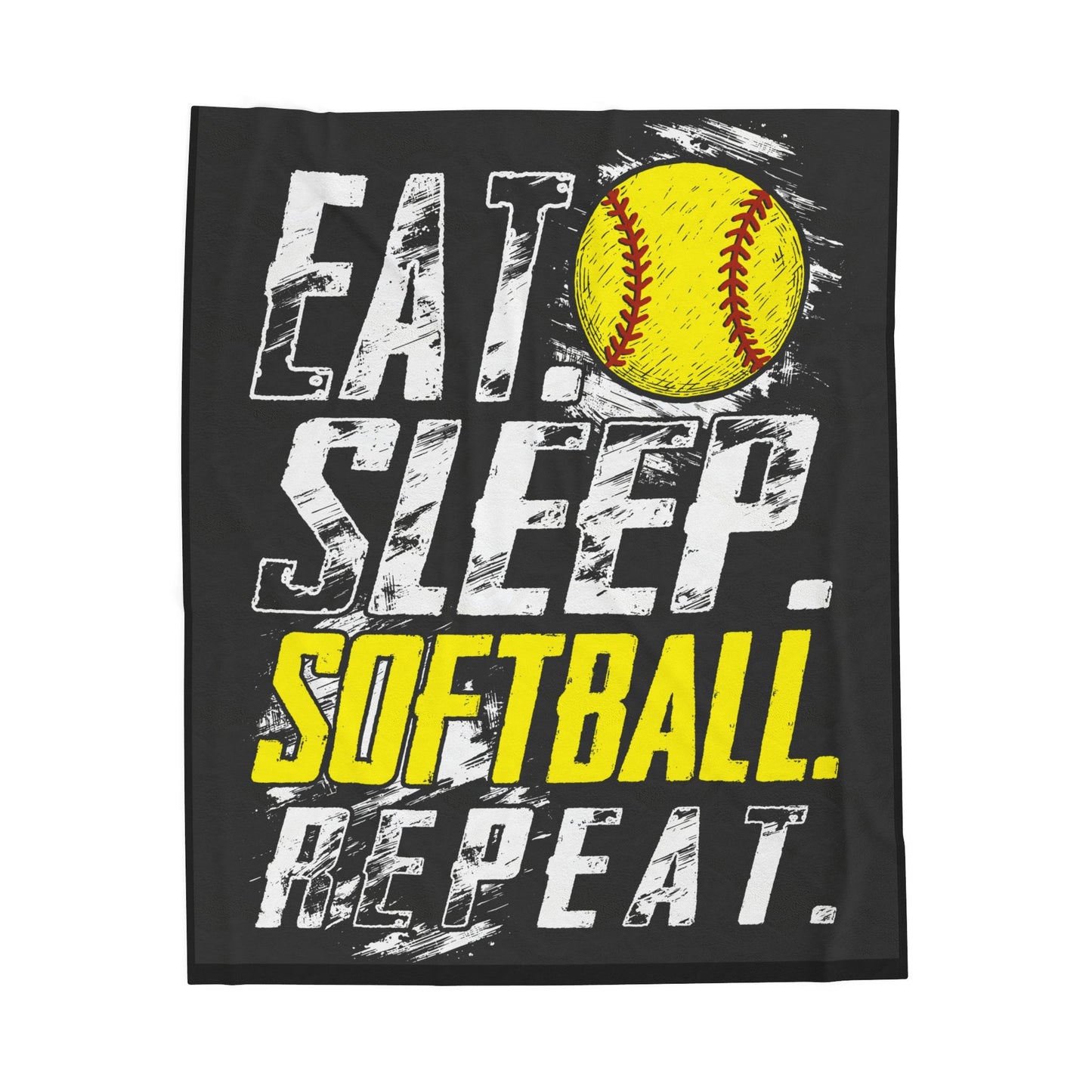Eat Sleep Softball Repeat Velveteen Plush Blanket